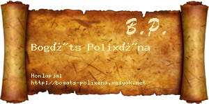 Bogáts Polixéna névjegykártya